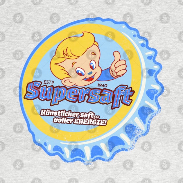 Retro Vintage Supersaft Soda Bottlecap by StudioPM71